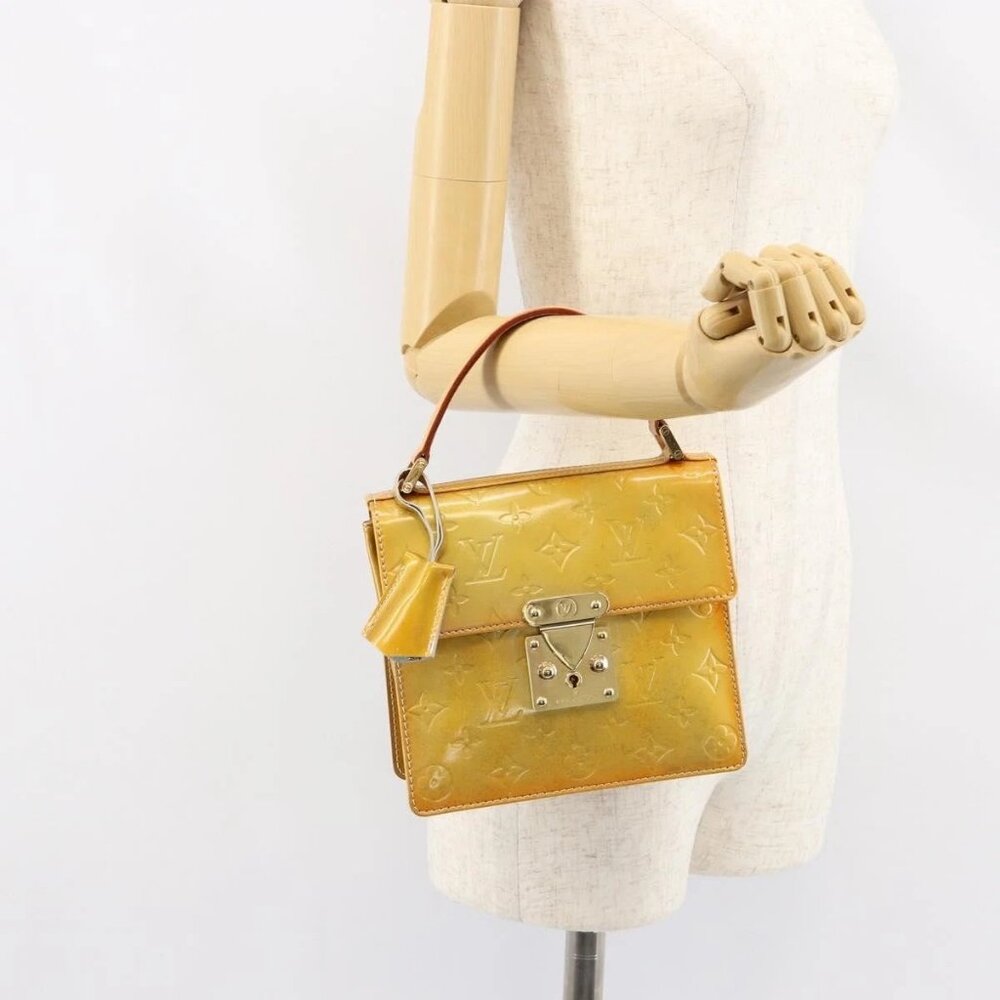 LOUIS VUITTON Monogram Vernis Spring Street Hand Bag Gris M91029 LV Auth 155681